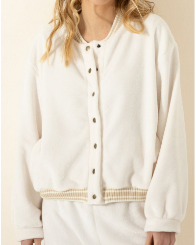 Ensemble veste Le chat Yogi (Ecru)