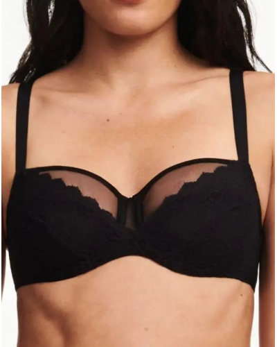 Soutien-gorge armatures enveloppant Chantelle EasyFeel Floral Touch (Noir)