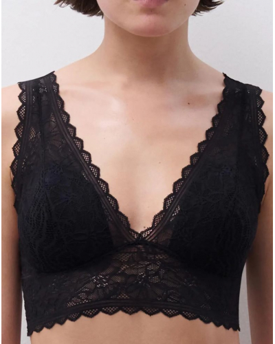 Soutien-gorge sans armature coque Chantelle Floral Touch (Noir)