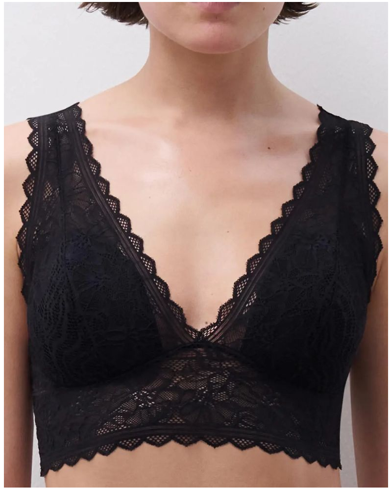 Sujetador perdormado sin aros Chantelle Floral Touch (Negro)