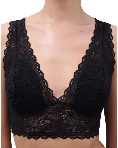 Sujetador perdormado sin aros Chantelle Floral Touch (Negro)