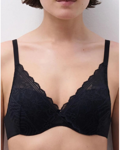 Sujetador preformado memory envolvente Chantelle Floral Touch (Negro)