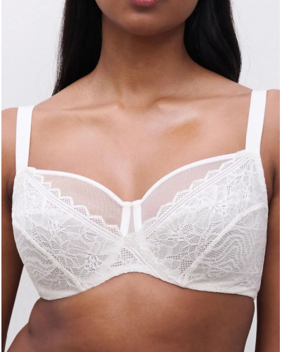 Soutien-gorge armatures enveloppant Chantelle EasyFeel Floral Touch (Milk)