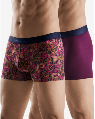 Lot de 2 boxers Aubade Men (Fleurs de boteh/Bordeaux)