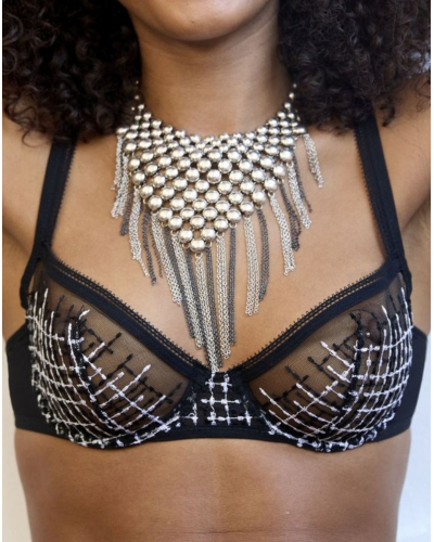 Balconette bra Maison Lejaby Back in black (Black)