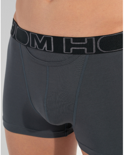 Pack of 2 cotton boxers HO1 HOM Boxerlines (Noir/Gris)