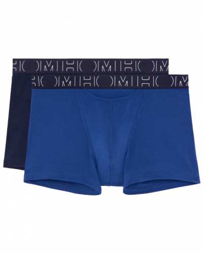 Pack of 2 cotton boxers HO1 HOM Boxerlines (Marine/Bleu)