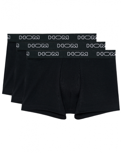 Paquete de 3 boxers en algodón HO1 HOM Boxerlines (Negro)