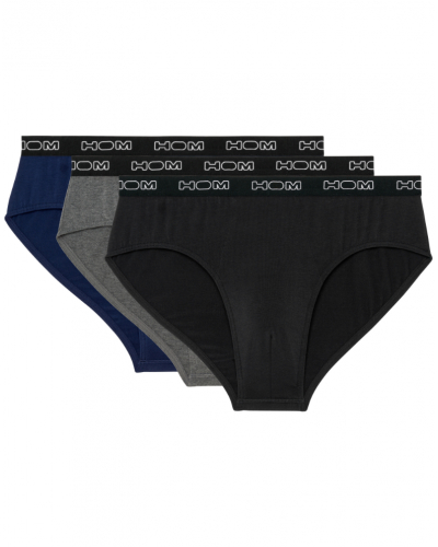 Paquete de 3 calzoncillos HOM Boxerlines (Noir/Marine/Gris chiné)