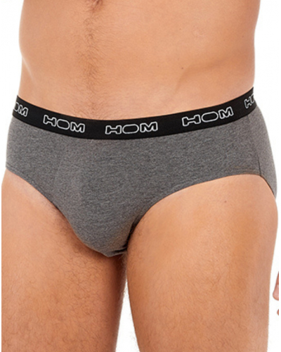 Lot de 3 mini slips HOM Boxerlines (Noir/Marine/Gris chiné)