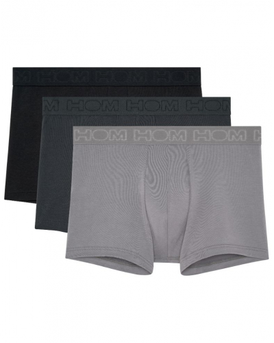 Lot de 3 boxers en coton HOM Armand (Noir/Gris clair/Gris foncé)