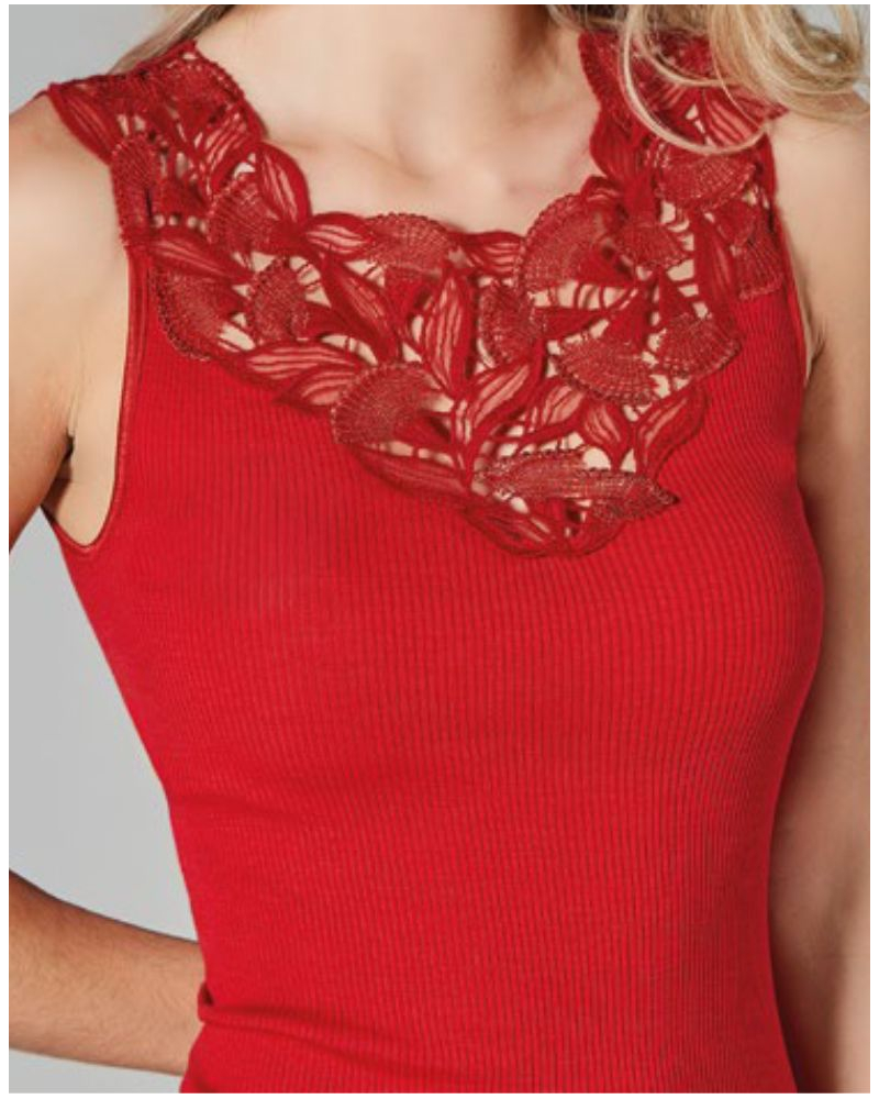 Top sans manches Moretta laine & soie 5360 (Rosso)