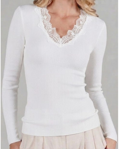 Camiseta de manga larga Moretta lana & seda 5339N (Blanco)