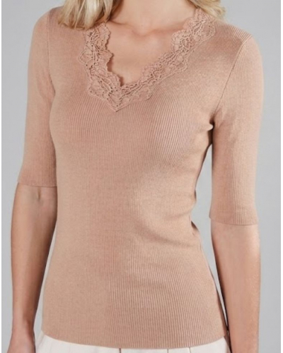 3/4 sleeve Moretta wool & silk 5338 (Skin)