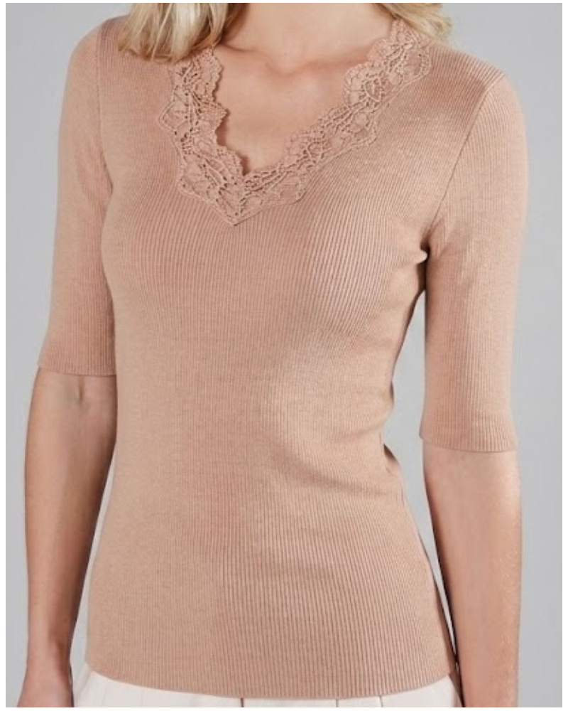 3/4 sleeve Moretta wool & silk 5338 (Skin)