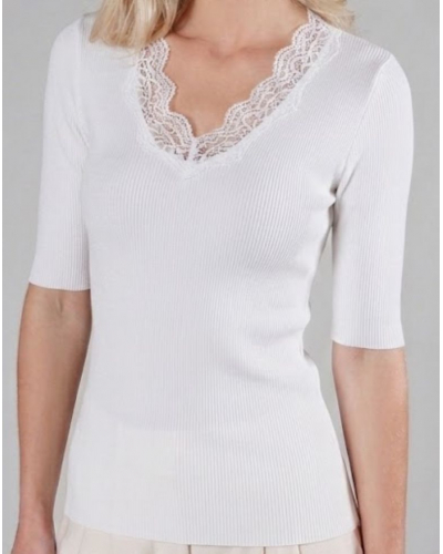 Camiseta de manga 3/4 Moretta lana & seda 5338 (Blanco)