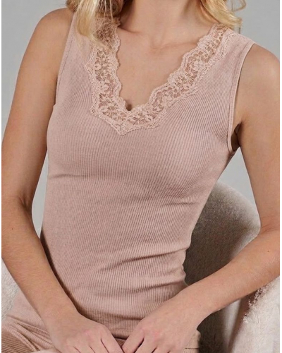 Sleeveless top Moretta wool & silk 5337 (Skin)