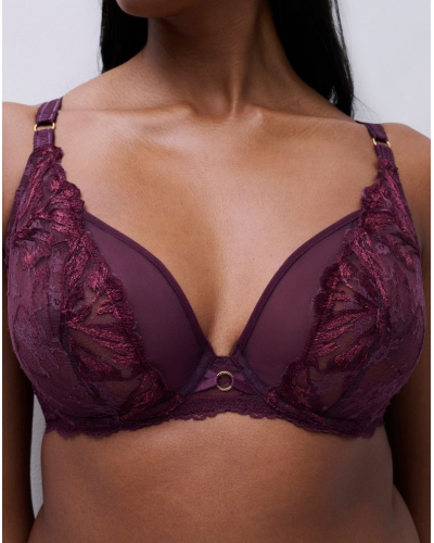 Underwired envelopping bra Chantelle Illusion (Aubergine Lurex)