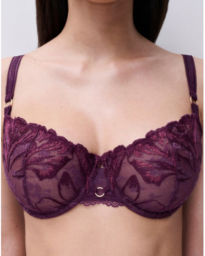 Demi balcony bra Chantelle Illusion (Aubergine Lurex)