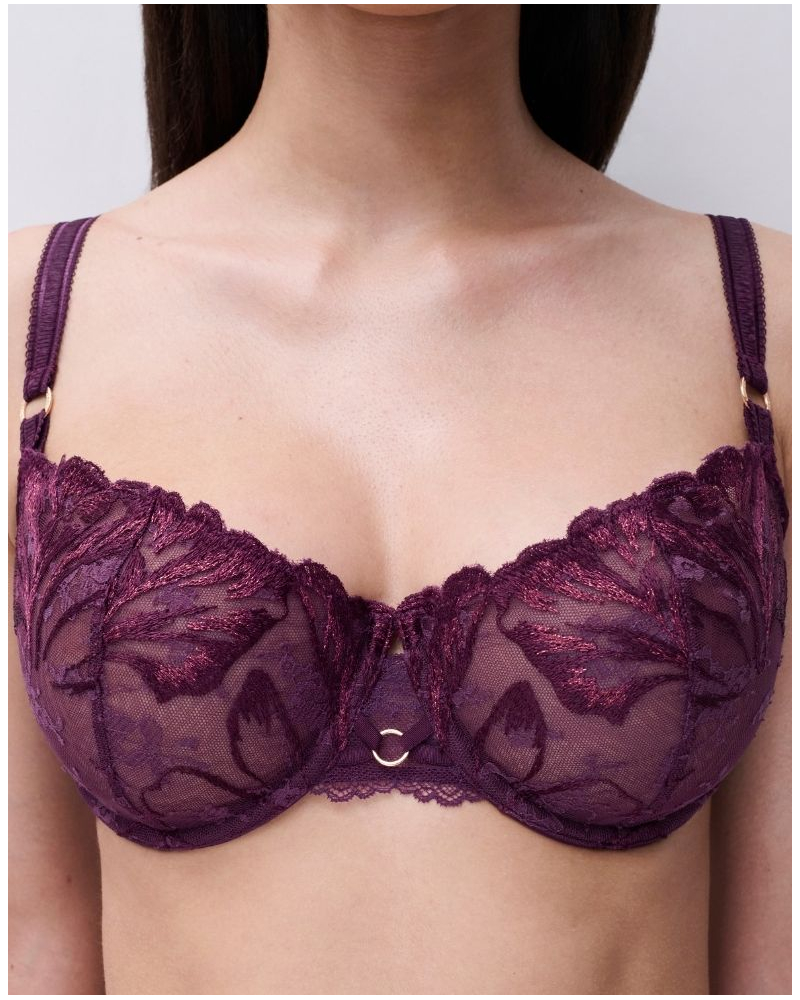 Demi balcony bra Chantelle Illusion (Aubergine Lurex)