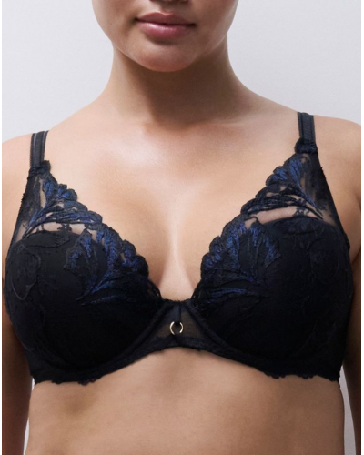 Plunge padded bra Chantelle Illusion (Crepuscular Black)