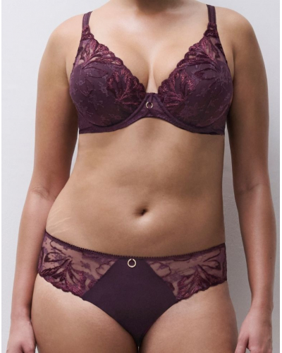 Sujetador preformado plunge Chantelle Illusion (Aubergine Lurex)