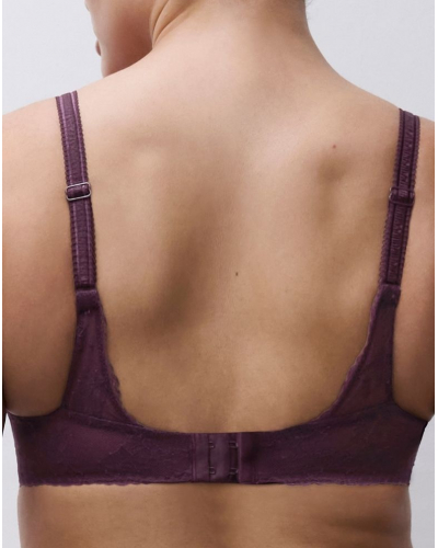 Soutien-gorge coque plongeant Chantelle Illusion (Aubergine Lurex)