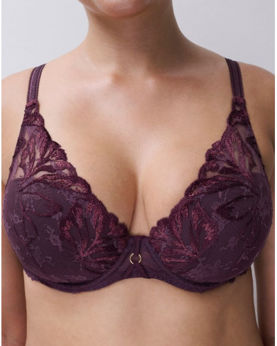 Sujetador preformado plunge Chantelle Illusion (Aubergine Lurex)