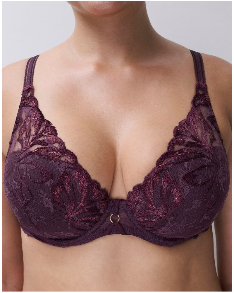 Sujetador preformado plunge Chantelle Illusion (Aubergine Lurex)