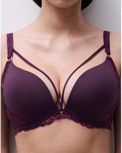 Padded bra push-up Chantelle Illusion (Aubergine Lurex)