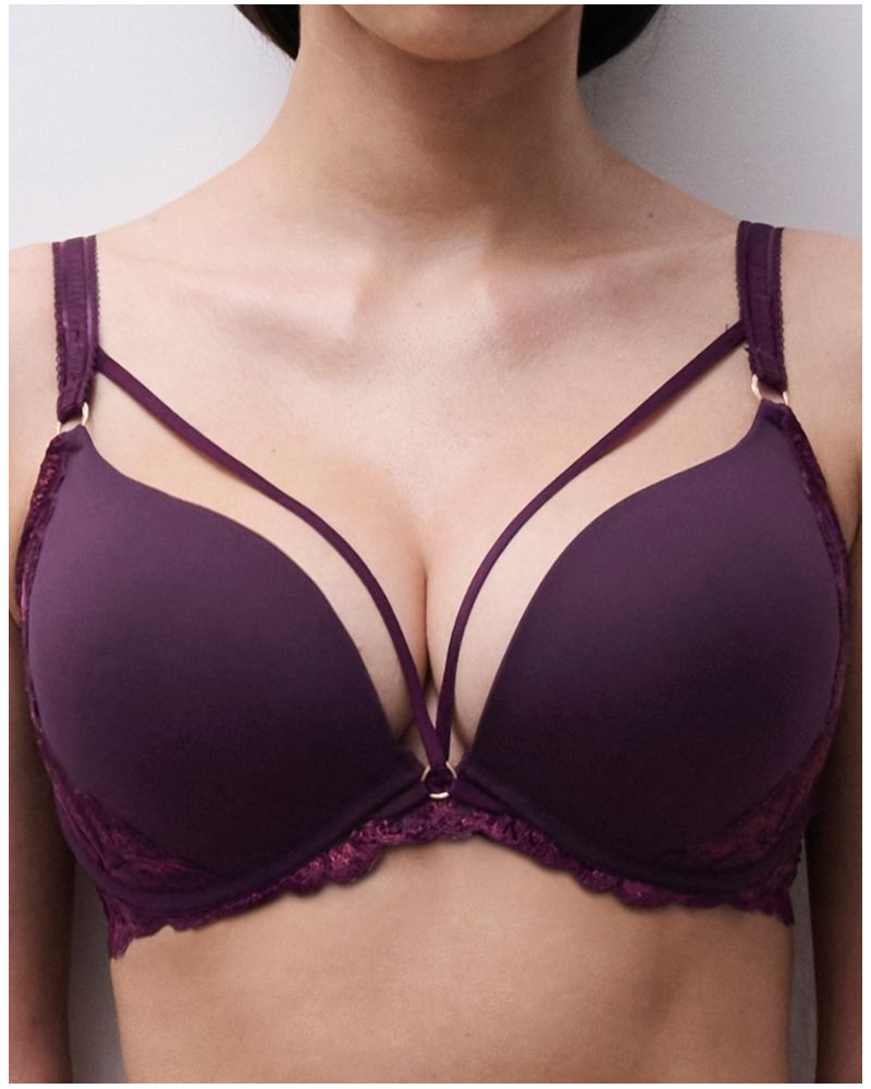Sujetador preformado push-up Chantelle Illusion (Aubergine Lurex)