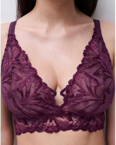 Sujetador sin aros Chantelle Illusion (Aubergine Lurex)