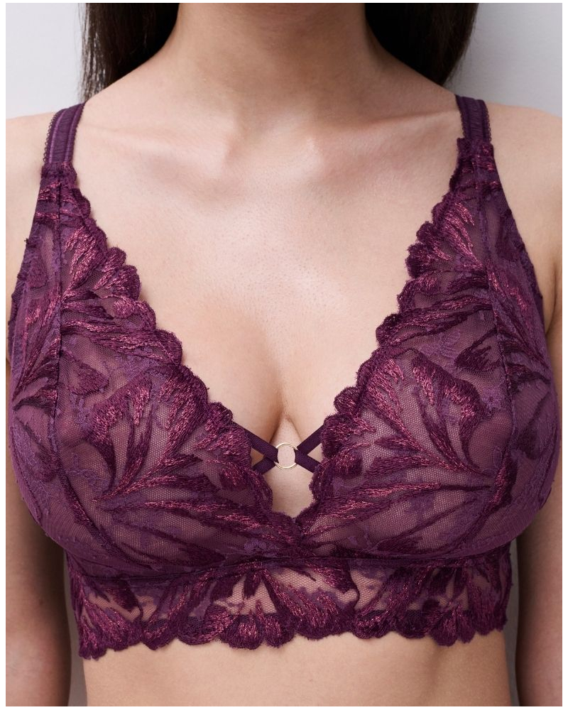 Sujetador sin aros Chantelle Illusion (Aubergine Lurex)