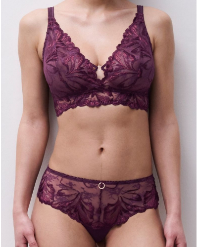Soutien-gorge sans armature Chantelle Illusion (Aubergine Lurex)