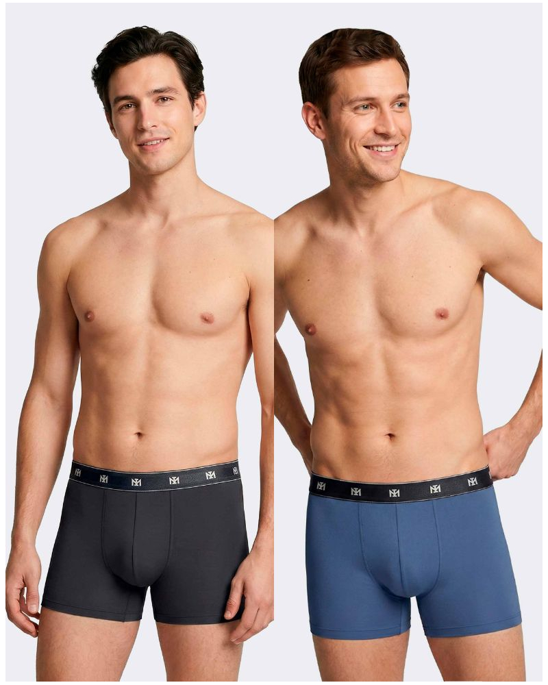 Lot de 2 boxers en Lyocell Impetus Q09 (Blue/Dark Blue)