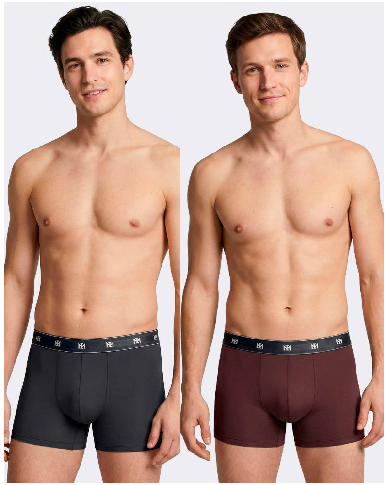 Paquete de 2 bóxers en Lyocell Impetus Q09 (Bordeaux/Dark Blue)