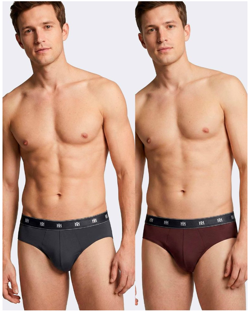 Lot de 2 slips en Lyocell Impetus Q09 (Bordeaux/Dark Blue)