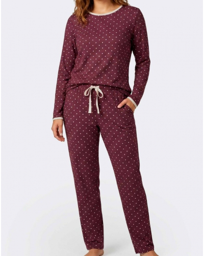 Long Pyjama cotton and modal Impetus Bellune (Imprimé Pois)