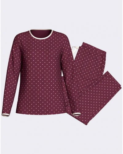Long Pyjama cotton and modal Impetus Bellune (Imprimé Pois)