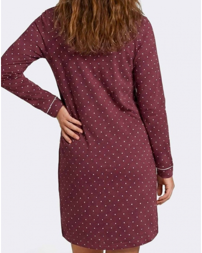 Camisón mangas largas algodón y modal Impetus Bellune (Imprimé Pois)
