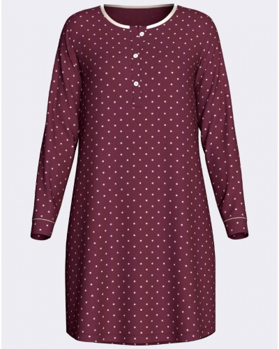 Camisón mangas largas algodón y modal Impetus Bellune (Imprimé Pois)