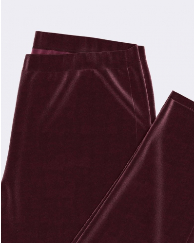 Pyjama long coton et modal Impetus Velvyn (Bordeaux)