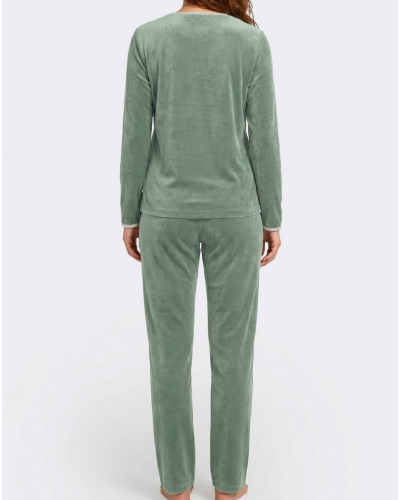 Long Pyjama cotton and modal Impetus Velvyn (Vert)
