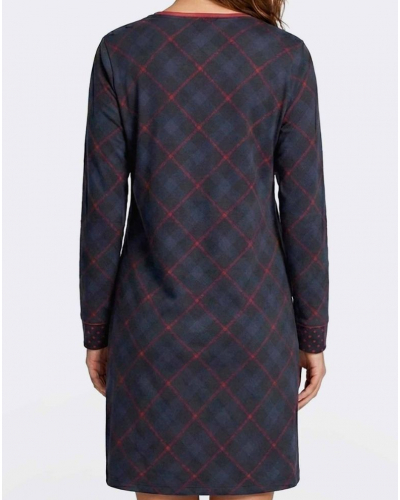 Long-sleeved nightgown cotton and modal Impetus Luxe (Imprimé Losanges)