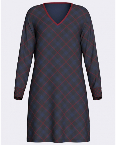 Camisón de manga larga algodón y modal Impetus Luxe (Imprimé Losanges)