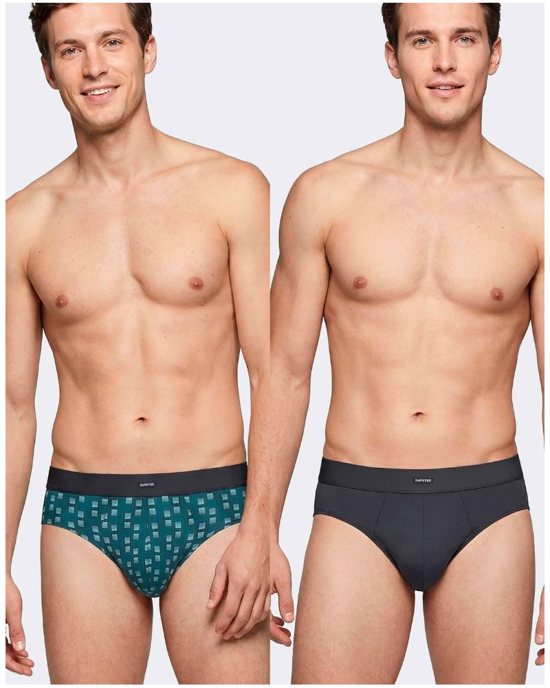 Pack of 2 briefs Modal & Cotton Impetus Composure Q07 (Green/Navy Blue)
