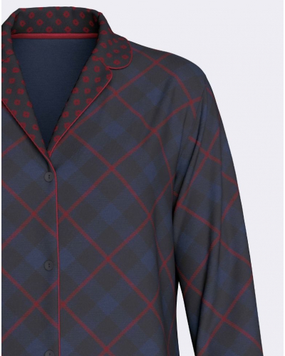 Pyjama long boutonné coton et modal Impetus Luxe (Imprimé Multicolore)