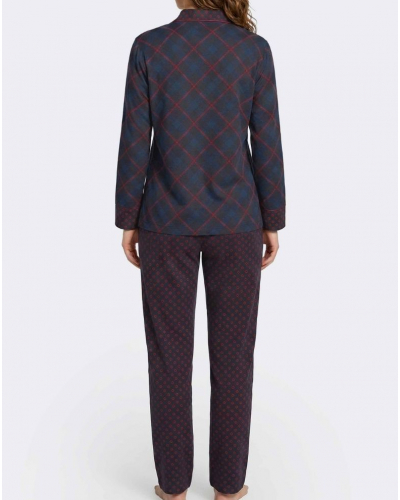 Pijama largo abotonado de algodón y modal Impetus Luxe (Imprimé Multicolore)
