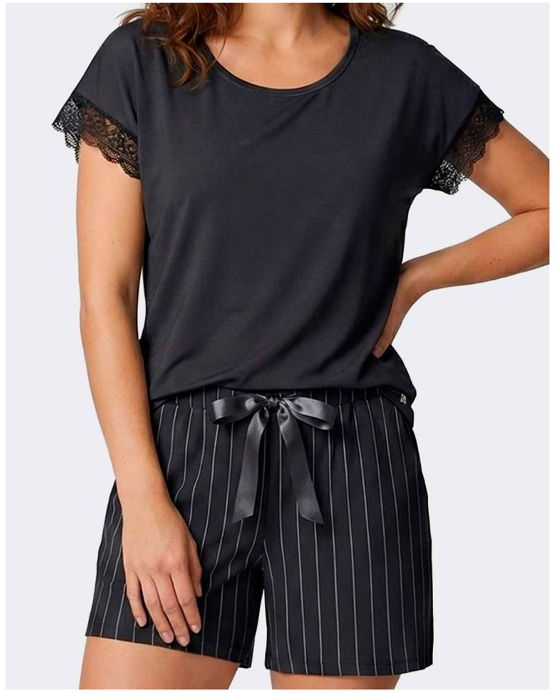 Short pyjamas cotton and modal Impetus Legacy (Marine/Imprimé Rayé)