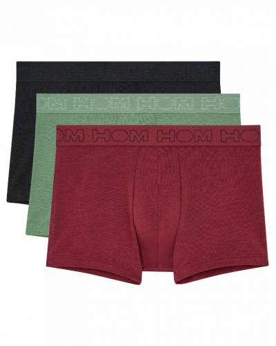 Paquete de 3 bóxers algodón HOM Armand 1 (Noir/Kaki/Bordeaux)